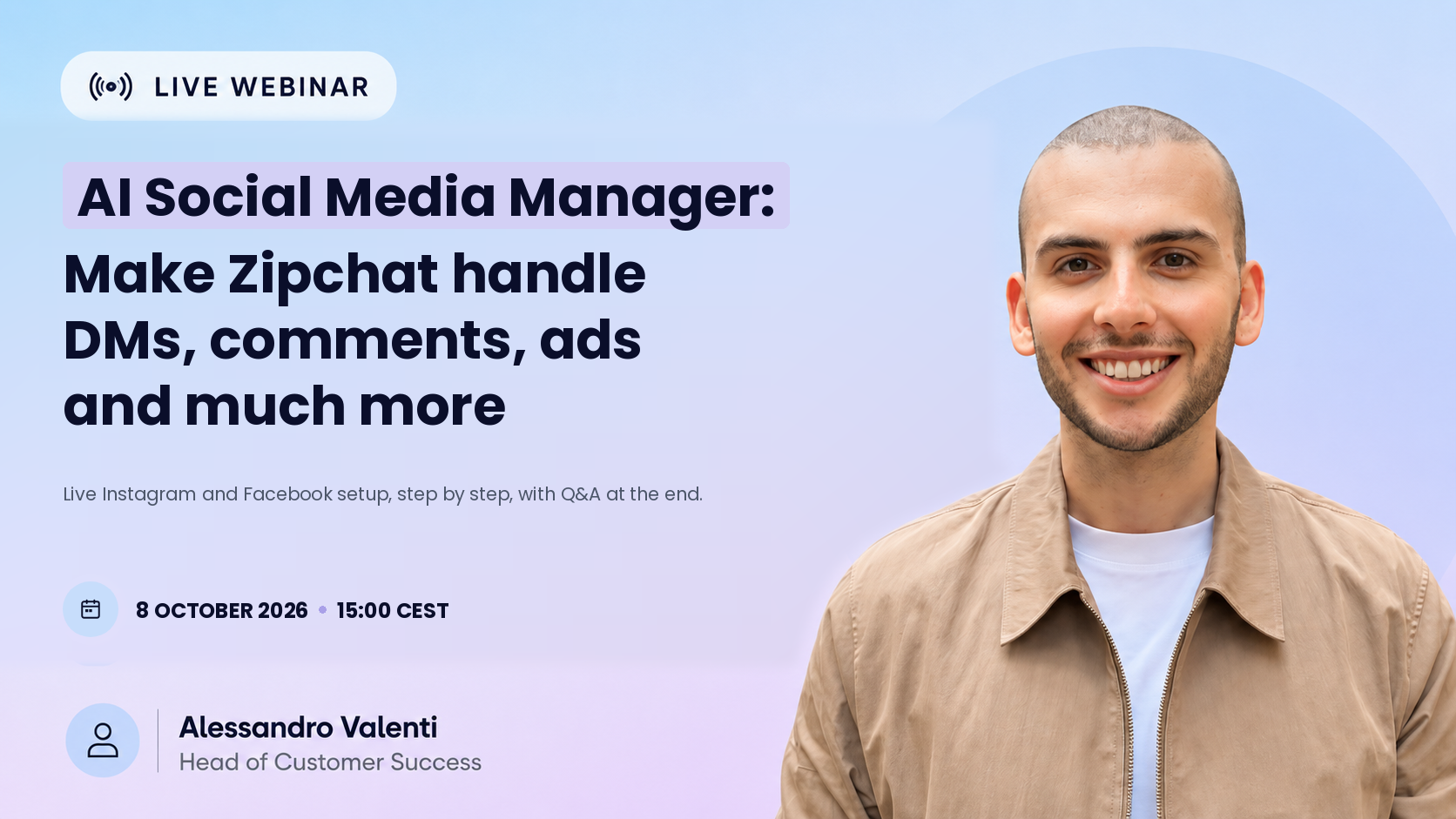 AI social media manager: make Zipchat handle DMs, comments, ads and much more
